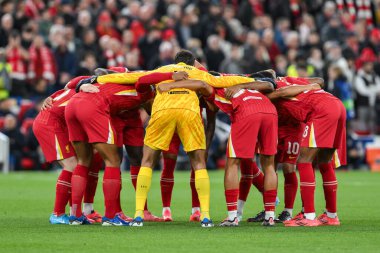 Liverpool, İngiltere 'nin Liverpool kentinde 2 Ekim 2024' te oynanan Lig Stage maçı öncesinde Liverpool 'a karşı Bologna maçına katıldı.