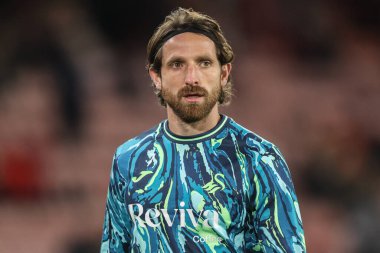 Swansea City 'den Joe Allen, Sky Bet Şampiyonası' nda Sheffield United ile Swansea City arasında oynanan Bramall Lane, Sheffield, İngiltere 'de 2 Ekim 2024' te oynanan maç öncesi ısınma maçında...