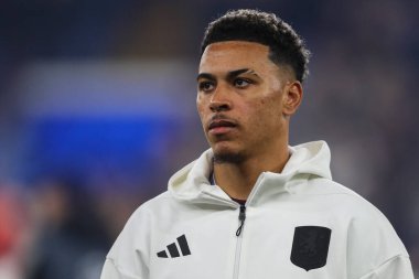 Aston Villa 'dan Morgan Rogers UEFA Şampiyonlar Ligi Stage maçı sırasında Villa Park, Birmingham, Birleşik Krallık' ta Aston Villa - Bayern Münih maçında