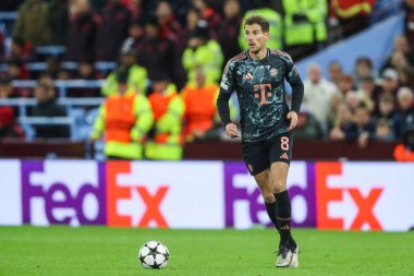 Leon Goretzka of Bayern Munich goes forward with the ball during the UEFA Champions League League Stage match Aston Villa vs Bayern Munich at Villa Park, Birmingham, United Kingdom, 2nd October 2024 clipart