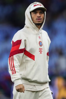 Bayern Münih 'ten Leroy San, UEFA Şampiyonlar Ligi Stage karşılaşması öncesinde İngiltere' nin Birmingham kenti Villa Park 'ta Aston Villa-Bayern Münih maçına geldi.