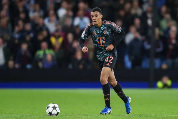 stock image Jamal Musiala of Bayern Munich during the UEFA Champions League League Stage match Aston Villa vs Bayern Munich at Villa Park, Birmingham, United Kingdom, 2nd October 2024