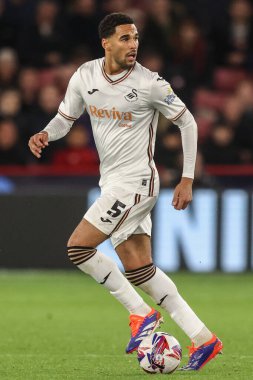 Swansea City 'den Ben Cabango, Sky Bet Şampiyonası' nda Sheffield United ile Swansea City arasında oynanan Bramall Lane, Sheffield, Birleşik Krallık, 2 Ekim 2024