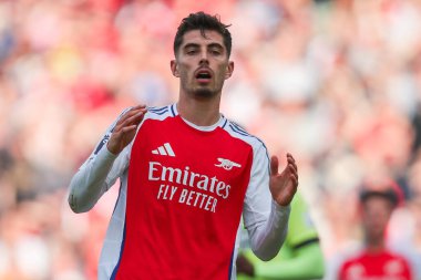 Arsenal 'den Kai Havertz, 5 Ekim 2024' te Emirates Stadyumu 'nda oynanan Premier League karşılaşmasında kaçırılan bir şans sonrasında tepki gösterdi.