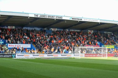 Blackpool taraftarları Sky Bet Ligi 1 karşılaşmasında Mansfield Town - Blackpool maçı sırasında Mansfield Stadyumu, Mansfield, İngiltere, 5 Ekim 2024