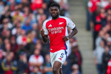 Thomas of Arsenal, 5 Ekim 2024 'te Birleşik Krallık' taki Emirates Stadyumu 'nda oynanan Premier League maçında Arsenal ile Southampton karşı karşıya geldi.