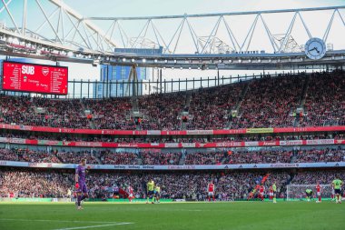 Maçın genel görünümü, 5 Ekim 2024 tarihinde Birleşik Krallık, Londra 'daki Emirates Stadyumu' nda oynanan Premier League karşılaşmasında Arsenal ile Southampton arasında gerçekleşti.