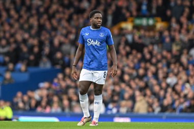 Everton 'dan Orel Mangala Premier Lig maçı sırasında Everton, Newcastle United' a karşı Goodison Park, Liverpool, İngiltere, 5 Ekim 2024