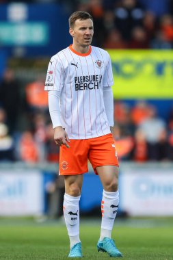 Blackpool takımından Lee Evans 5 Ekim 2024 'te Mansfield Town - Blackpool maçında Mansfield Town - One Call Stadyumu, Mansfield, İngiltere