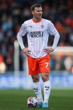 Blackpool takımından Lee Evans 5 Ekim 2024 'te Mansfield Town - Blackpool maçında Mansfield Town - One Call Stadyumu, Mansfield, İngiltere