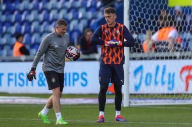 Blackpool 'dan Harry Tyrer 5 Ekim 2024' te Mansfield Town, Mansfield Stadyumu 'nda oynanan Sky Bet Ligi 1 maçı öncesinde ısınma turunda...