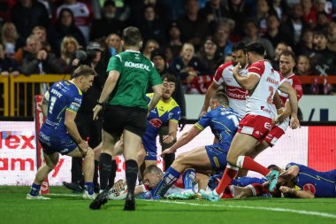 Hull KR 'dan James Batchelor, 4 Ekim 2024' te İngiltere 'nin Hull kentindeki Sewell Group Craven Park' ta oynanan Betfred Süper Lig Yarı Finalleri 'nde Hull KR vs Warrington Wolves maçına çıkıyor.