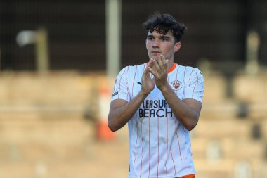 Blackpool 'dan Kyle Joseph, 5 Ekim 2024' te Mansfield Town 'un Blackpool' a karşı oynadığı 