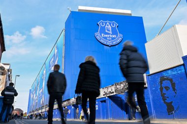 Goodison Park 'ın genel bir dış görüntüsü taraftarlar Premier League maçı öncesinde Everton, Newcastle United' a karşı Goodison Park, Liverpool, Birleşik Krallık, 5 Ekim 2024