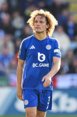 Leicester City 'nin Wout Faes' i Premier League maçında Leicester City, Bournemouth 'a karşı King Power Stadyumu, Leicester, Birleşik Krallık, 5 Ekim 2024