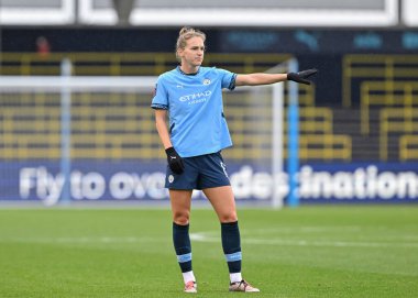 Manchester City Women 'dan Vivianne Miedema 6 Ekim 2024' te Manchester City Women vs West Ham United Women maçında Joie Stadyumu 'nda antrenman yapıyor.