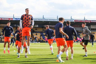 Blackpool 'dan Oliver Casey, Sky Bet Ligi 1 karşılaşması öncesinde oynanan maç öncesi Mansfield Town, Blackpool' a karşı One Call Stadyumu, Mansfield, İngiltere, 5 Ekim 2024