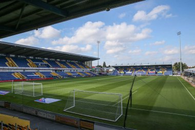 One Call Stadyumu 'nun genel görünümü, Mansfield Town' un evi Sky Bet League 1 maçının önünde Mansfield Town - Blackpool maçı Mansfield Stadyumu, Mansfield, İngiltere, 5 Ekim 2024