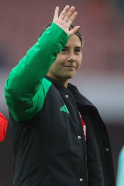 Kyra Cooney-Cross of Arsenal acknowledges the fans after the teams draw following the The FA Women's Super League match Arsenal Women vs Everton Women at Emirates Stadium, London, United Kingdom, 6th October 2024 clipart