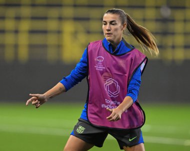 Barcelona Femen 'den Patricia Guijarro Barselona Bayanlar Şampiyonlar Ligi Açık Eğitim oturumu sırasında Joie Stadyumu, Manchester, İngiltere, 8 Ekim 2024