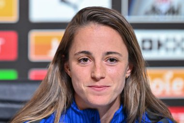 Ona Batlle of Barcelona Femen during Barcelona women's Champions League Press Conference at Joie Stadium, Manchester, United Kingdom, 8th October 2024 clipart