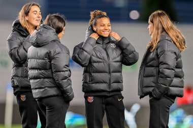 Vicky Lpez, Manchester City Academy Stadyumu 'nda oynanan UEFA Şampiyonlar Ligi - Grup D - Manchester City - Barcelona maçı öncesinde 9 Ekim 2024 tarihinde Manchester City Academy Stadyumu' na geldi.
