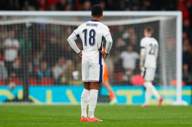 İngiltere 'den Ollie Watkins, UEFA Uluslar Ligi - Lig B - Grubu B2 - İngiltere' nin Yunanistan 'a karşı Wembley Stadyumu' nda 10 Ekim 2024 'te oynanan karşılaşma sırasında Yunanistan' ın attığı gol sonrasında üzgün görünüyor.