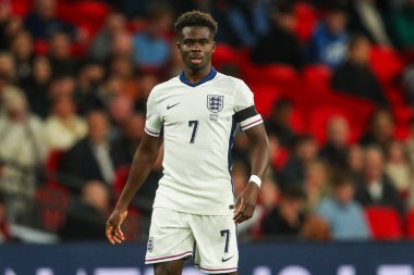 İngiltere 'den Bukayo Saka UEFA Uluslar Ligi - B-Grubu B2 - maçı sırasında İngiltere ile Yunanistan arasındaki Wembley Stadyumu, Londra, İngiltere, 10 Ekim 2024