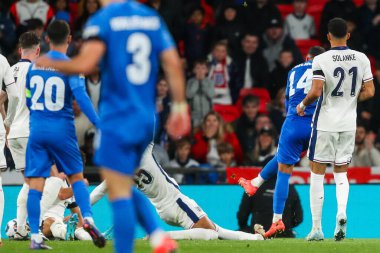 Yunan Vangelis Pavlidis UEFA Uluslar Ligi - Lig B-Grubu B2 - 10 Ekim 2024 'te Wembley Stadyumu' nda Yunanistan 'a karşı İngiltere maçında 1-2 berabere kaldı.