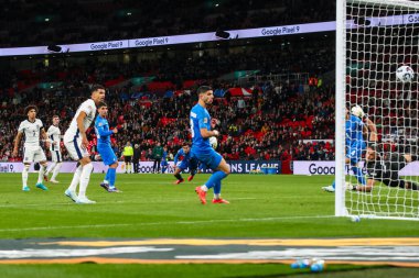 İngiltere 'den Jude Bellingham (engellenmiş) UEFA Uluslar Ligi - B-Grubu B2 - 10 Ekim 2024' te Wembley Stadyumu 'nda Yunanistan' a karşı İngiltere maçında 1-1 berabere kaldı.