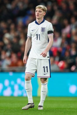 İngiltere 'den Anthony Gordon UEFA Uluslar Ligi - Lig B - Grup B2 - maçı sırasında İngiltere' ye karşı Yunanistan Wembley Stadyumu, Londra, 10 Ekim 2024