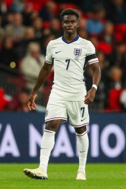 İngiltere 'den Bukayo Saka UEFA Uluslar Ligi - B-Grubu B2 - maçı sırasında İngiltere ile Yunanistan arasındaki Wembley Stadyumu, Londra, İngiltere, 10 Ekim 2024