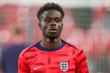 İngiltere 'den Bukayo Saka, UEFA Uluslar Ligi - B-Grubu B2 - maçı öncesinde İngiltere' ye karşı Wembley Stadyumu, Londra, İngiltere, 10 Ekim 2024