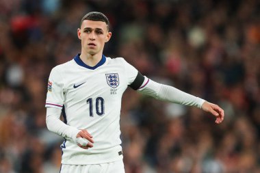 İngiltere 'den Phil Foden UEFA Uluslar Ligi - Lig B - Grup B2 - maçı sırasında İngiltere ile Yunanistan arasındaki Wembley Stadyumu, Londra, 10 Ekim 2024