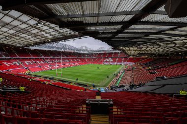 Old Trafford Süper Lig Finali öncesinde Wigan Warriors, Old Trafford, Manchester 'da Hull KR' a karşı 12 Ekim 2024