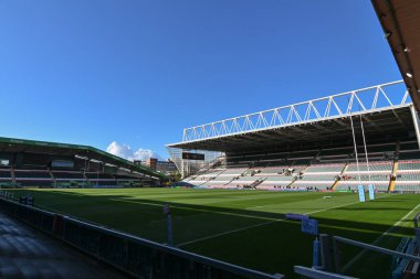 Mattioli Woods Welford Road Stadyumu 'nun, Gallagher Premiership maçının önünde, Leicester Tigers - Northampton Saints maçı var. 12 Ekim 2024' te, Mattioli Woods Welford Road Stadyumu 'nda.