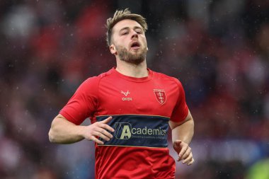 Hull KR 'dan Danny Richardson 12 Ekim 2024' te Old Trafford, Manchester, İngiltere 'de oynanan Betfred Süper Lig Grand League karşılaşmasında ısınma turunda Wigan Warriors Hull KR' a karşı.