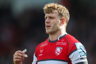 Gloucester 'dan Ollie Thorley Gallagher Premiership maçında Gloucester - Rugby - Bath Rugby maçı sırasında Kingsholm Stadyumu, Gloucester, İngiltere, 12 Ekim 2024