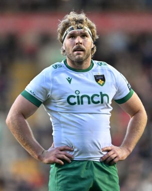 Northampton Saints 'ten Angus Scott-Young Gallagher Premiership maçı sırasında Leicester Tigers, Northampton Saints' e karşı Mattioli Woods Welford Road Stadyumu, Leicester, İngiltere, 12 Ekim 2024