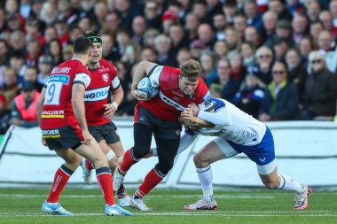 Gloucester 'dan Ollie Thorley, 12 Ekim 2024' te İngiltere 'nin Kingsholm Stadyumu' nda oynanan Gallagher Premiership maçında Gloucester - Rugby - Bath Rugby maçında yere serildi.