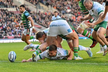 Northampton Saints 'ten Sam Graham Gallagher Premiership maçında Leicester Tigers, Northampton Saints' e karşı Mattioli Woods Welford Road Stadyumu, Leicester, İngiltere, 12 Ekim 2024