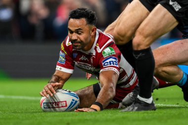 Betfred Süper Lig Büyük Finali sırasında Wigan Warriors, Old Trafford, Manchester, İngiltere 'de Hull KR' a karşı, 12 Ekim 2024