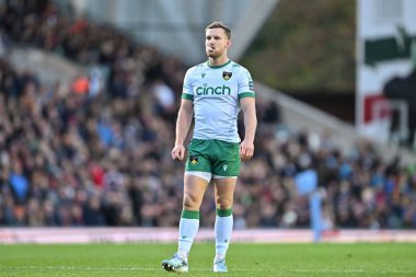 Rory Hutchinson of Northampton Saints during the Gallagher Premiership match Leicester Tigers vs Northampton Saints at Mattioli Woods Welford Road Stadium, Leicester, United Kingdom, 12th October 2024 clipart