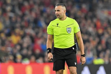 Hakem Filip Glova UEFA Uluslar Ligi - Lig B - Grup 4, Galler - Karadağ 'a karşı Cardiff City Stadyumu, Cardiff, İngiltere, 14 Ekim 2024