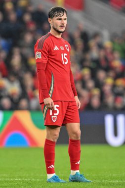 UEFA Uluslar Ligi sırasında Galler 'den Liam Cullen - Lig B - Grup 4 Maçı Galler' e karşı Karadağ Cardiff City Stadyumu, Cardiff, Birleşik Krallık, 14 Ekim 2024