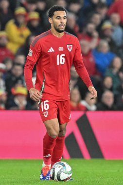 UEFA Uluslar Ligi sırasında Galler 'den Ben Cabango - Lig B - Grup 4 Maçı Galler' e karşı Karadağ Cardiff City Stadyumu, İngiltere, Cardiff, 14 Ekim 2024