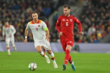 Galler 'den Joe Rodon, UEFA Uluslar Ligi - Lig B - Grup 4 - Galler-Karadağ maçında Cardiff City Stadyumu, Cardiff, İngiltere, 14 Ekim 2024
