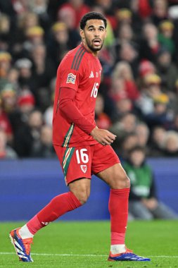 UEFA Uluslar Ligi sırasında Galler 'den Ben Cabango - Lig B - Grup 4 Maçı Galler' e karşı Karadağ Cardiff City Stadyumu, İngiltere, Cardiff, 14 Ekim 2024