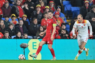 Galler 'den Ben Davies, UEFA Uluslar Ligi - Lig B - Grup 4 - Galler-Karadağ maçı sırasında Cardiff City Stadyumu, Cardiff, İngiltere, 14 Ekim 2024
