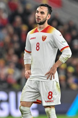 UEFA Uluslar Ligi - Lig B - Grup 4 - Galler-Karadağ maçında Karadağlı Marko Jankovi Cardiff City Stadyumu, İngiltere 'nin Cardiff kentinde 14 Ekim 2024